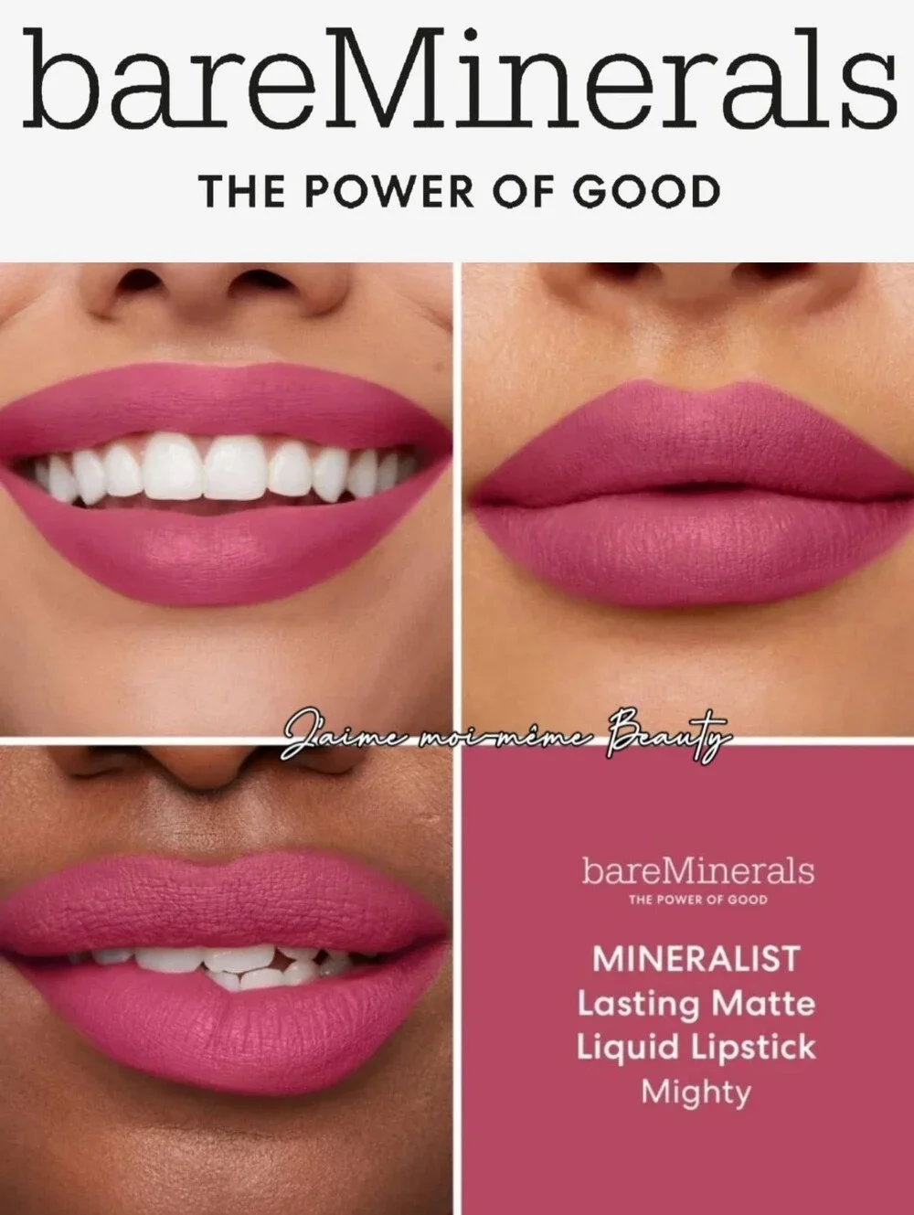 bareMinerals Mineralist Matte Liquid Lipstick - Mighty - Cool Midtone Pink